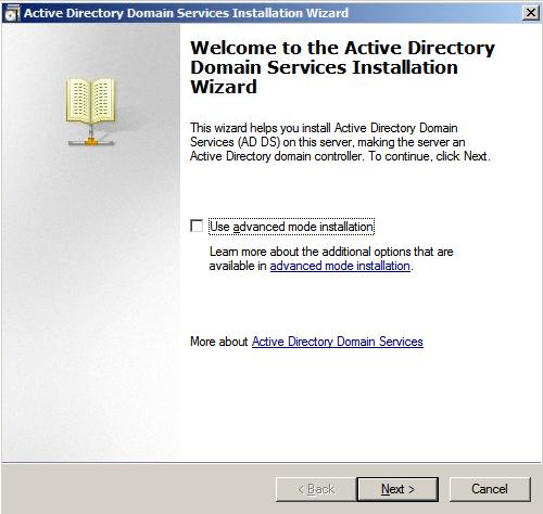 Active Directory Domain Services Installation Wizard