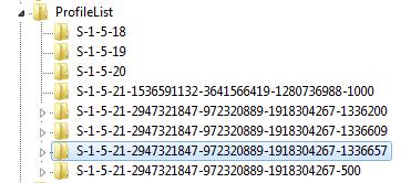 HKEY_LOCAL_MACHINE\SOFTWARE\Microsoft\Windows NT\CurrentVersion\ProfileList