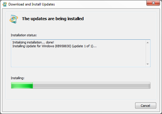 Installing KB958830