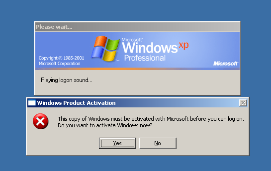 This copy of windows must be activated before you can log on