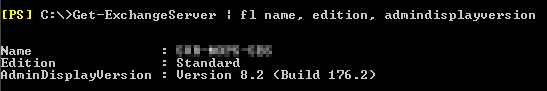 Get-ExchangeServer | fl name, edition, admindisplayversion