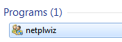 Start > type netplwiz and press Enter