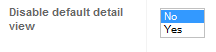 Configuration Manager > Detail View > General Settings > Disable default detail view