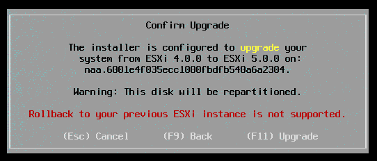 Upgrading VMware ESXi 4.0 to ESXi 5.0