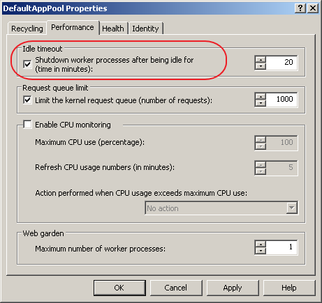 Shutdown worker processes after being idle for (time in minutes)