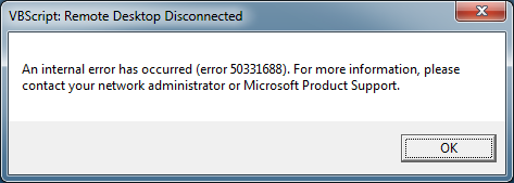 VBScript: Remote Desktop Disconnected