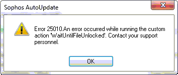 Sophos AutoUpdate Error 25010