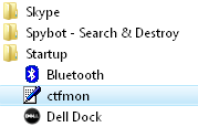 Ctfmon.exe in Startup folder