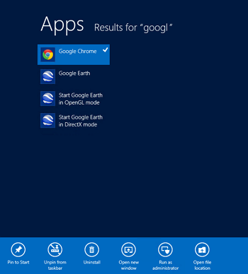 Pin Google Chrome to Windows 8 Start Screen