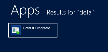 Search for Default Programs