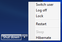 Sleep in Start Menu disabled