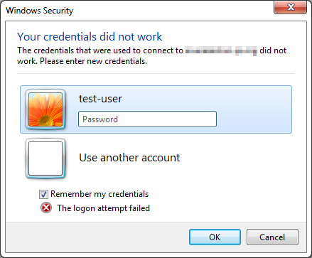 Remote Desktop - Your credentials did not work