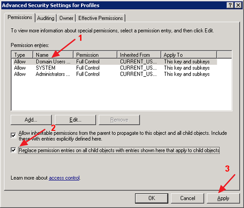 Advanced Security Settings