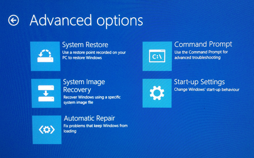 Advanced Boot Options - Advanced Options