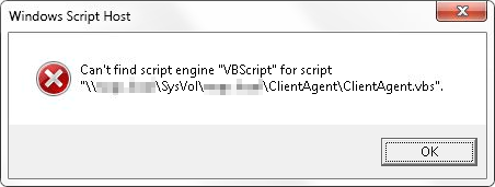 Windows Script Host error - Can't find script engine "VBScript"