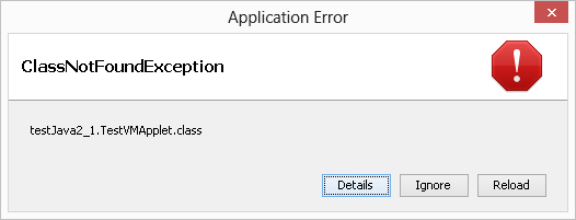 ClassNotFoundException - testjava2_1.testVMApplet.class