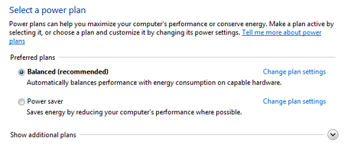 Windows Power Plan