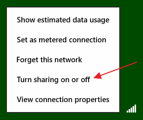 Windows 8 - Turn sharing on or off