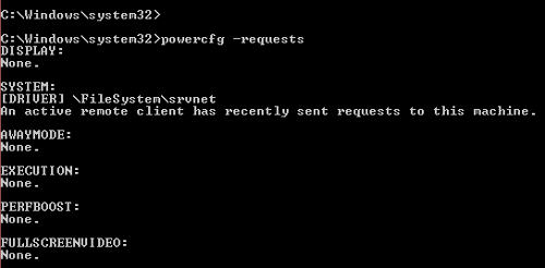 powercfg -requests