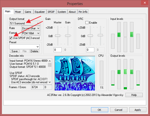 AC3 Filter Properties