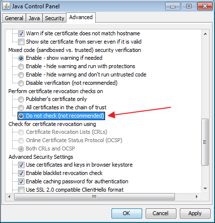 Java Control Panel