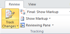 Track Changes in Word 2010