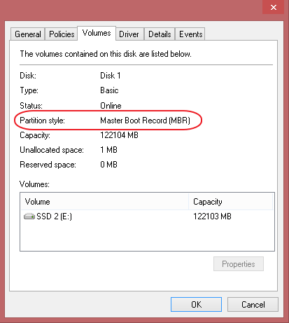 Disk Properties