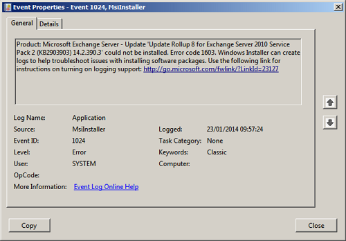 Windows Application Logs - Event 1024