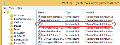 WinObj from Sysinternals