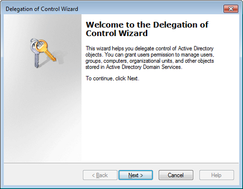 Delegation of Control Wizard