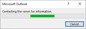 Microsoft Outlook - Contacting the server for information