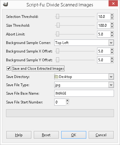 Script-Fu: Divide Scanned Images