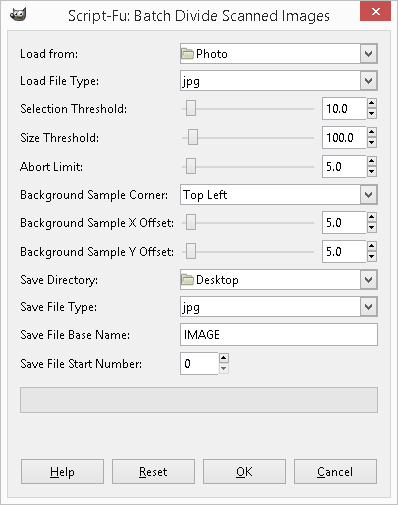 Script-Fu: Batch Divide Scanned Images