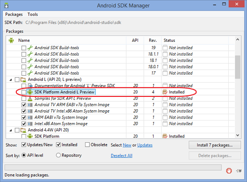 Android Studio SDK Manager