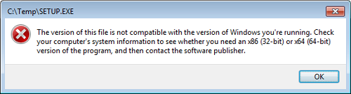 The version of this file is not compatible