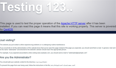 Apache test page