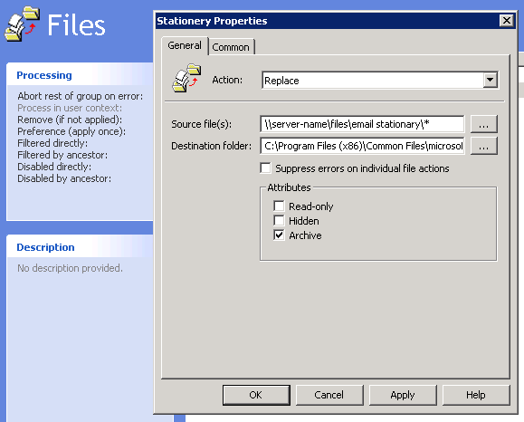 Group Policy > Windows Settings > Files