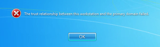 Domain trust relationship error
