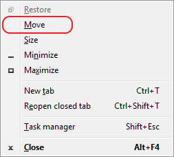 ALT + Space context menu