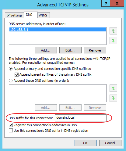 Advanced TCP/IP Settings