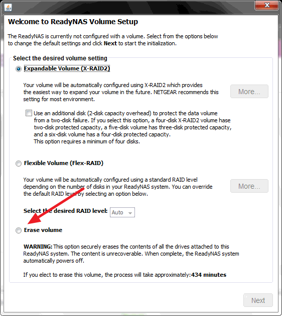 Secure wipe Netgear ReadyNAS