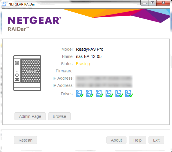 Secure erase Netgear ReadyNAS