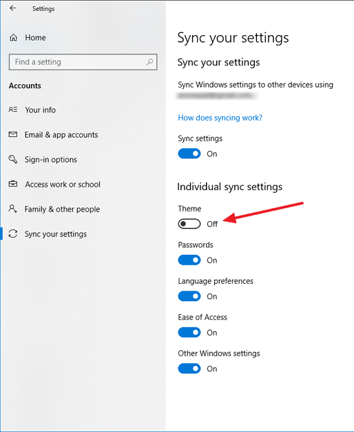 Windows 10 - Sync your settings