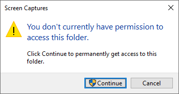 You don't currently have permissions to access this folder