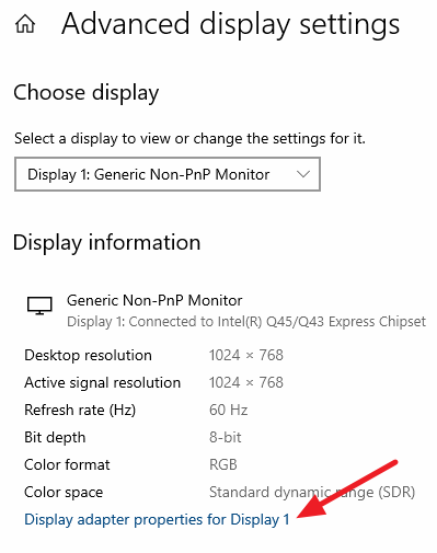 Advanced Display Settings