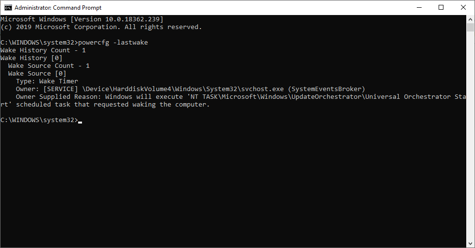 powercfg -lastwake