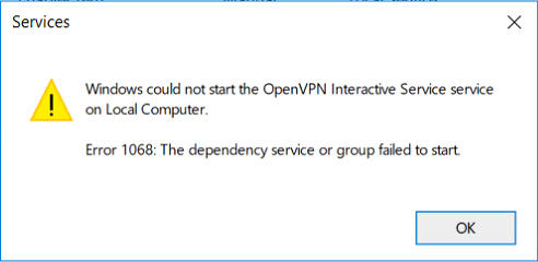 Windows could not start the OpenVPN Interactive Service service