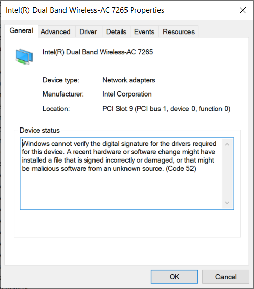 Wireless Adapter Properties