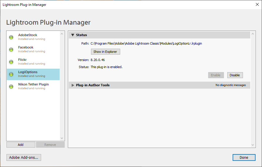 Adobe Lightroom Plugin Manager