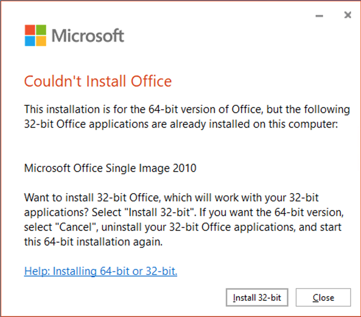 Couldn't install Office